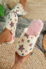 Beige Star Pattern Plush Home Slippers Dear-Lover Dropshipping