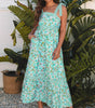 Green Floral Lace Tied Strap Empire Waist Maxi Dress Markonline