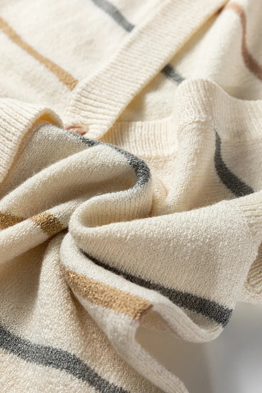 Multicolour Striped Print Button V Neck Sweater Vest Dear-Lover Dropshipping