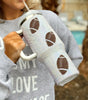 White Game Day Rugby Football 40oz Tumbler Dear-Lover Dropshipping