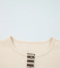 Beige Waffle Stripe Plaid Patchwork Henley Knit Top Markonline