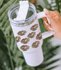 White Valentine Leopard Lips Print Thermos Cup with Straw 40oz Dear-Lover Dropshipping