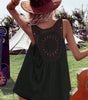 Black Bohemian Crochet Patchwork Sleeveless Tunic Markonline