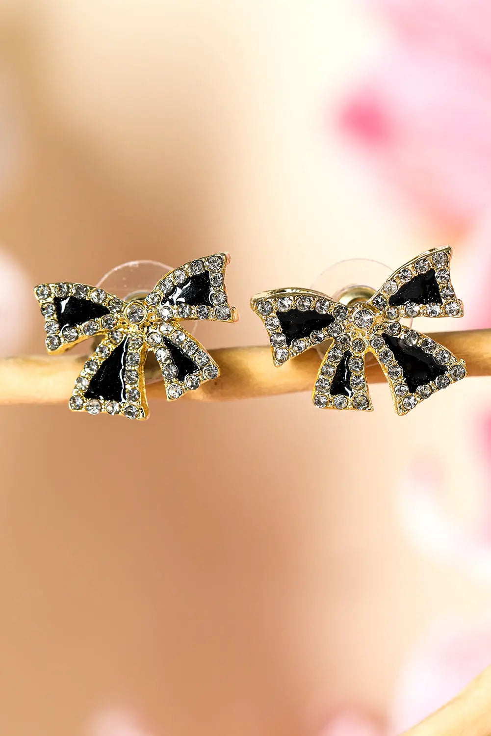 Black Rhinestone Bow Knot Stud Earrings Dear-Lover Dropshipping
