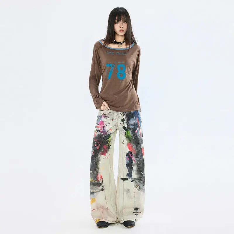 Women's Denim Pants Design Punk  Floor-Length Trousers for Men and Women eprolo