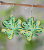 Light Green St. Patrick Painted Shamrock Shape Drop Earrings Dear-Lover Dropshipping