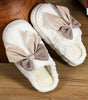 White Contrast Bowknot Applique Plush Winter Slippers (Colors May Differ by Batch) Markonline