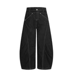 Jeans for Men and Women with Topstitching Design Slim Fit Trendy Loose Casual Wide Leg Long Pants Markonline