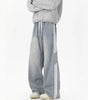 Side Stripe Webbing Denim Pants Men Vintage Washed Oversized Loose Straight Leg Pants Markonline