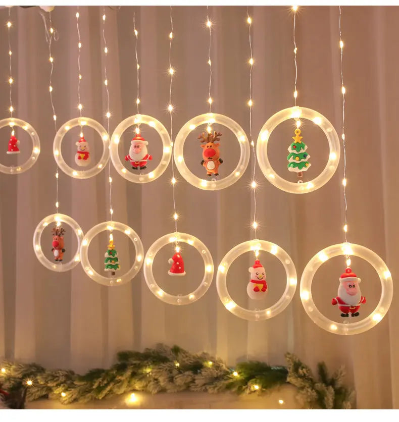 LED Christmas Curtain Lights, Indoor Scene Decoration, Creative Curtain Lights, Christmas Atmosphere Flashing Lights Markonline