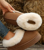 Chestnut Plush Suede Trim Thick Sole Flat Snow Boots Dear-Lover Dropshipping