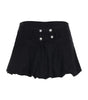 Black pleated floral bud skirt short skirt for women Markonline