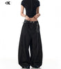 Black Tapered Jeans for Men and Women Casual Wide-Leg Long Pants Markonline