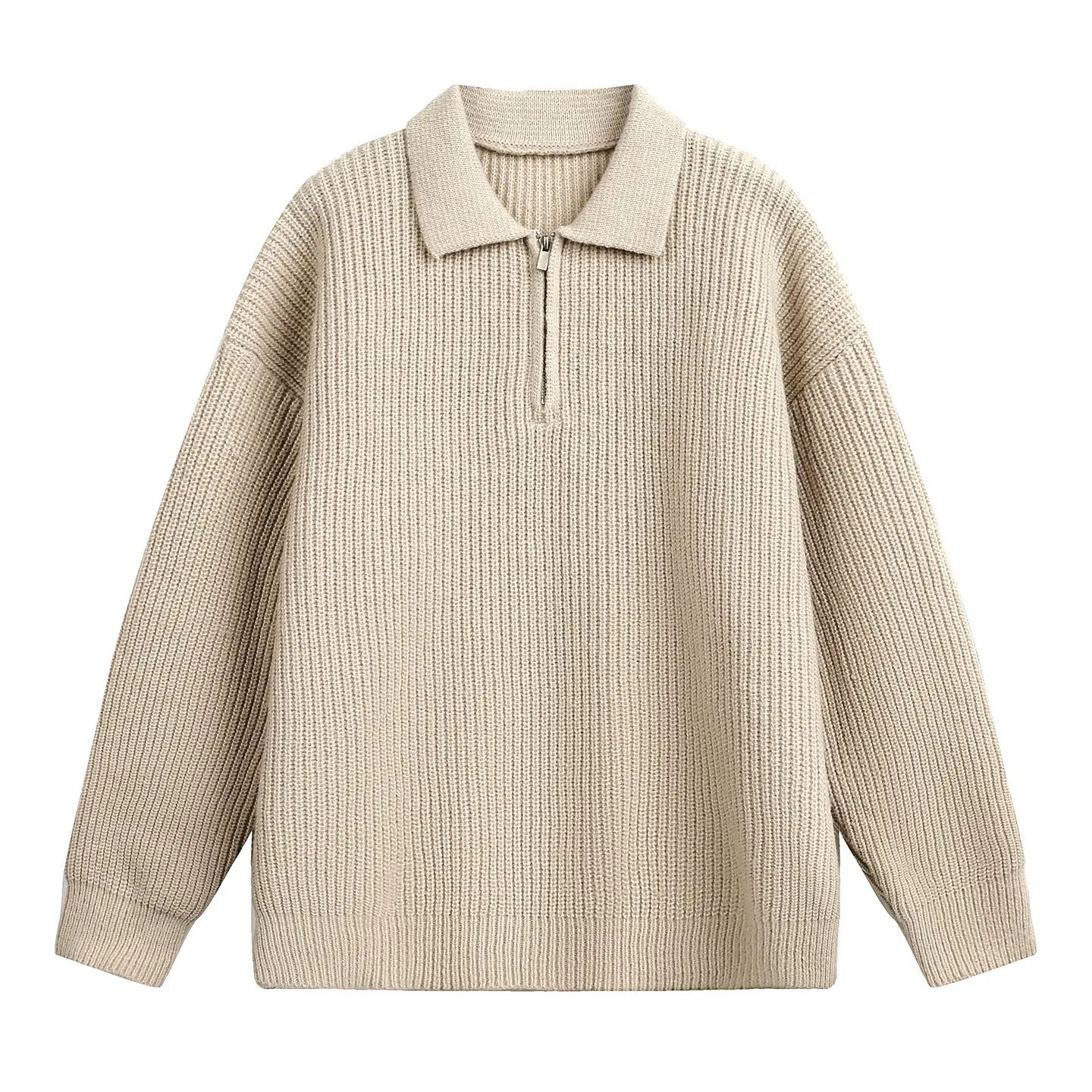 Half zip lapel sweater for men Markonline