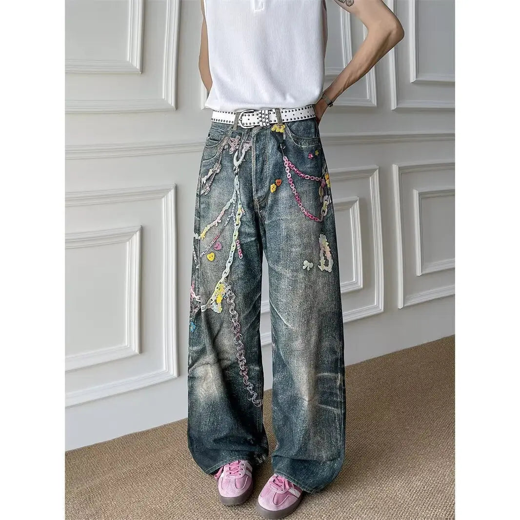 3D digital printed jeans for men in summer Markonline