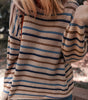 Multicolour Striped Knitted Drop Shoulder Round Neck Sweater Dear-Lover Dropshipping