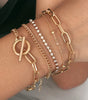 Gold Multi Layered Rhinestone Plated Chain Bracelet Set Dear-Lover Dropshipping