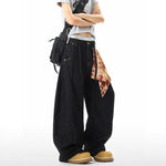 Plaid Baggy High Waist Zipper Jeans for Men and Women &ndash; Loose Wide Leg Oversized Pants Markonline
