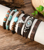Chestnut 6 Piece Western Bull Skull Turquoise Beading Bracelet Dear-Lover Dropshipping