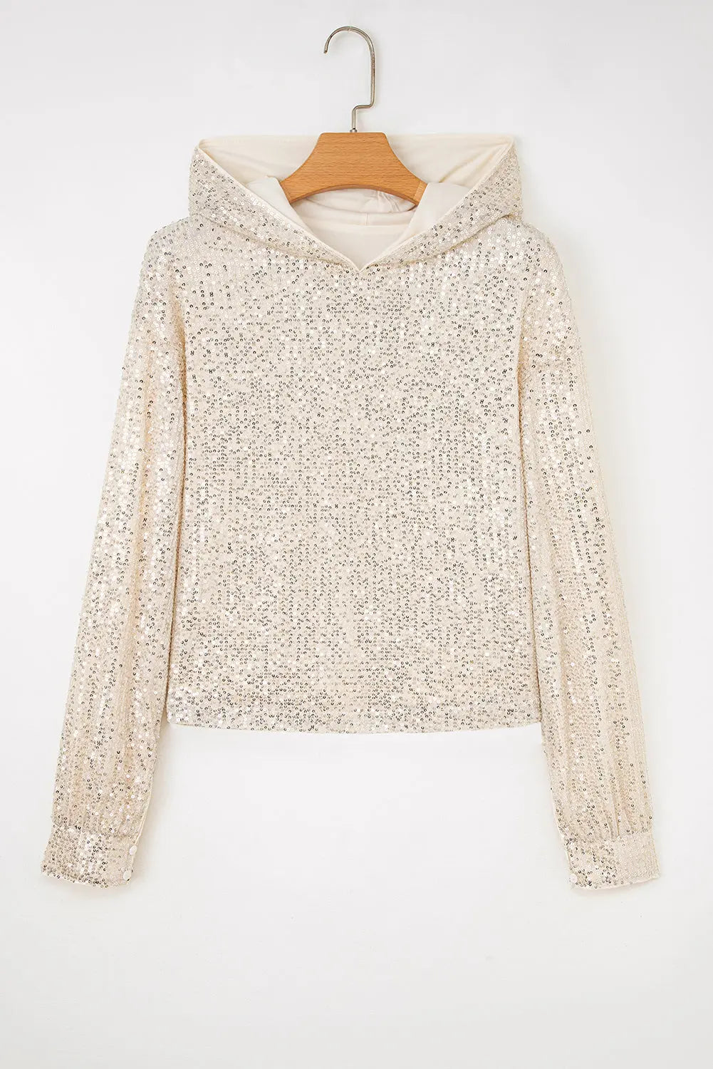 Jet Stream Sequin Hooded Long Sleeve Top Markonline