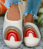 Bright White Rainbow Plush Winter Home Slippers Dear-Lover Dropshipping