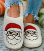 White Christmas Santa Clause Graphic Plush Slippers Dear-Lover Dropshipping