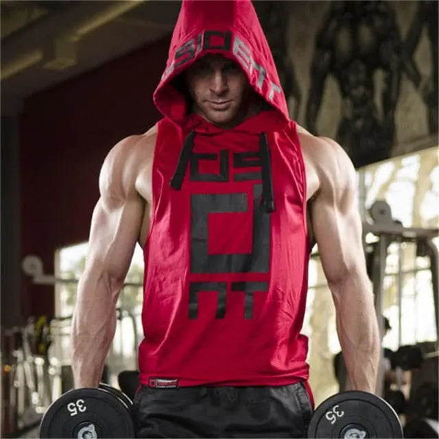 Cotton Tank Tops Hoodie Fitness Mens Bodybuilding Workout Tee fashion Muscle Male Activewear Markonline