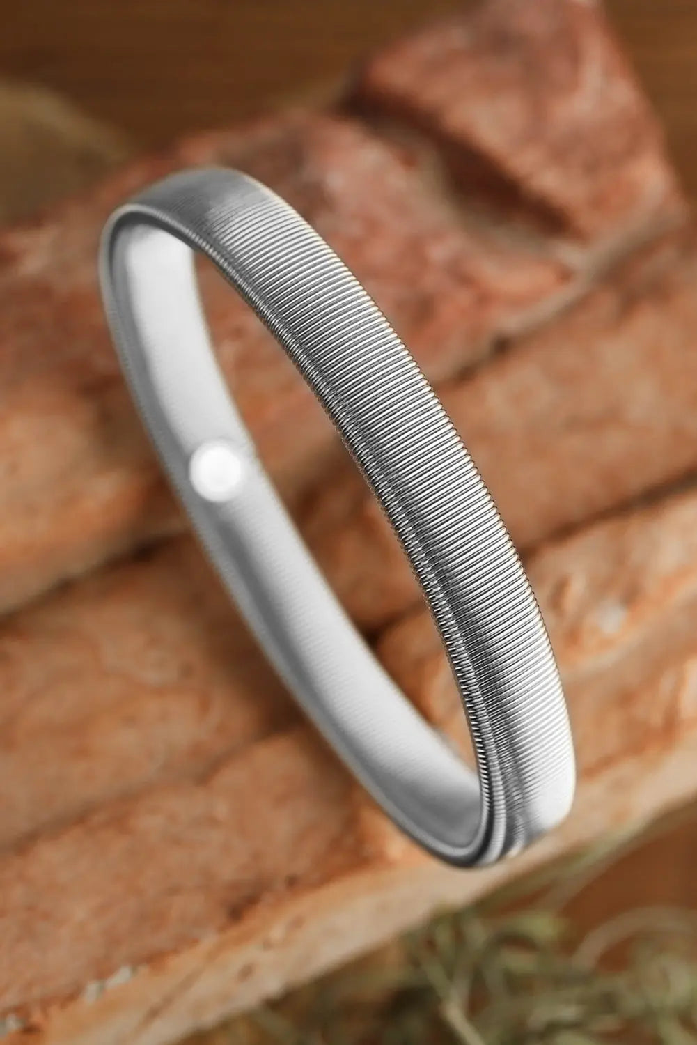 Silvery Stretchy Plated Metal Wide Bangle Dear-Lover Dropshipping
