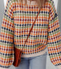 Multicolour Dotty Striped Pattern Knit Drop Shoulder Sweater Dear-Lover Dropshipping