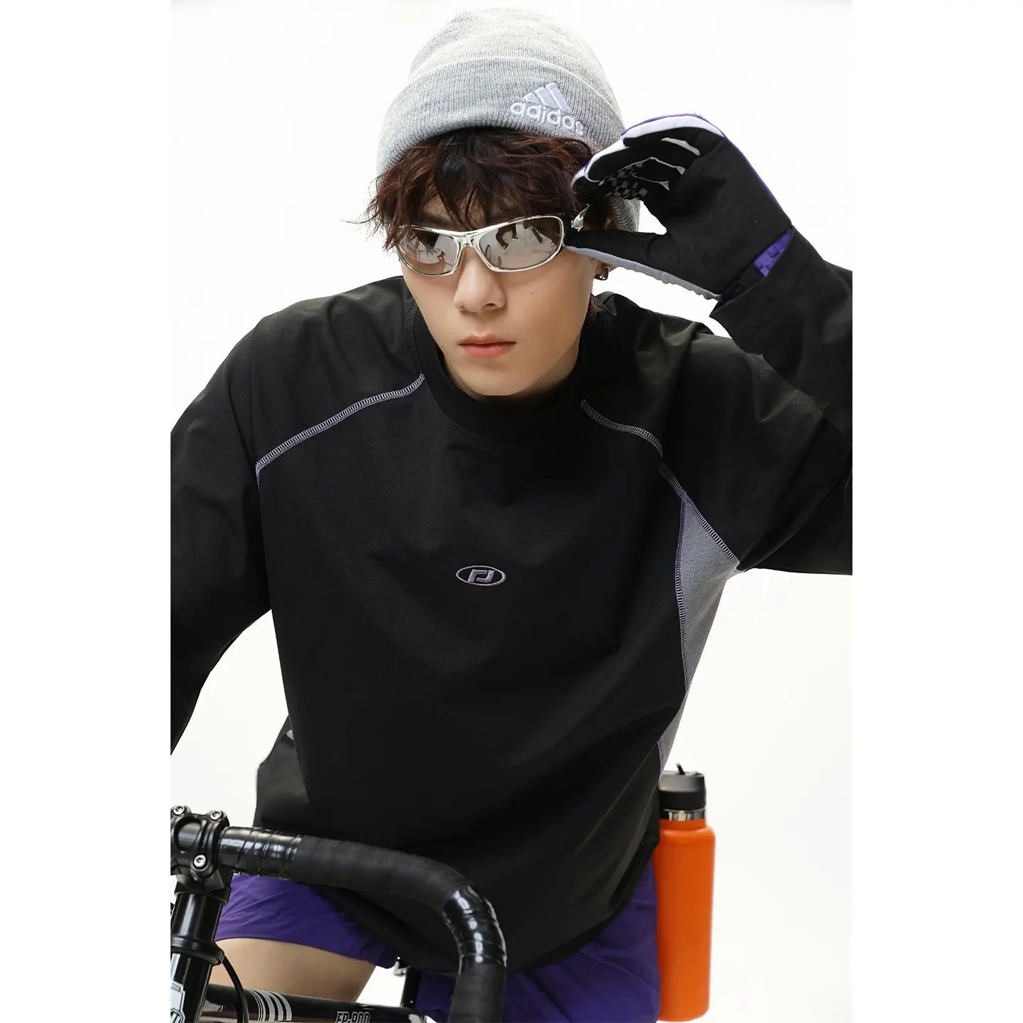 Embroidered loose long sleeved T-shirt for men Markonline