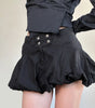 Black pleated floral bud skirt short skirt for women Markonline
