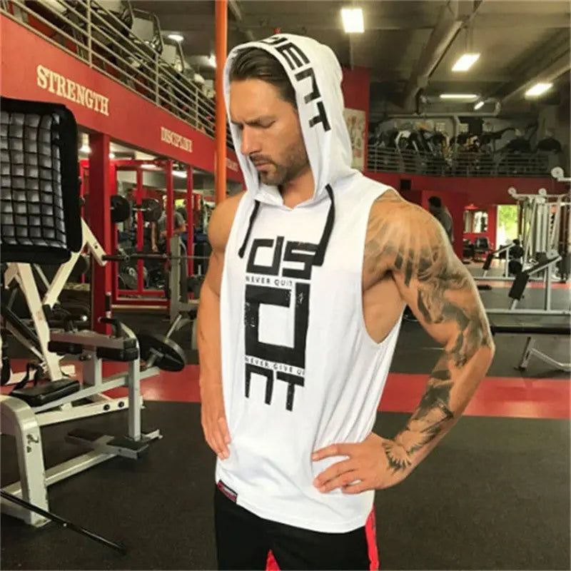 Cotton Tank Tops Hoodie Fitness Mens Bodybuilding Workout Tee fashion Muscle Male Activewear Markonline