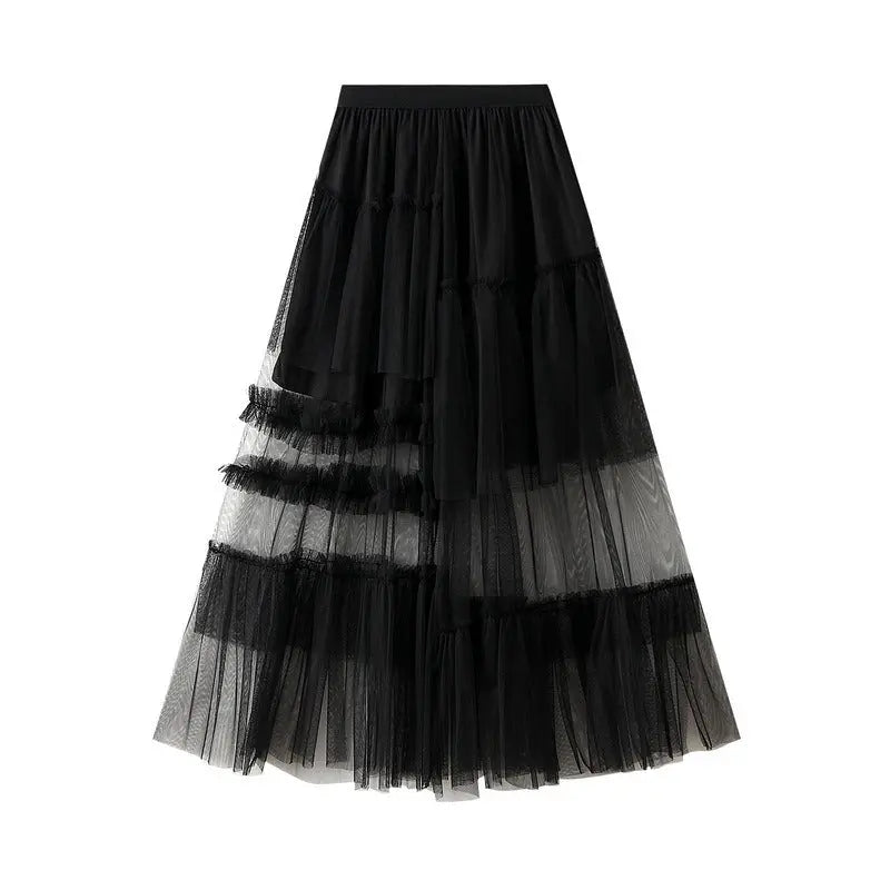 Cake skirt design irregular half skirt dreamy mesh skirt for women eprolo