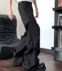 Black pleated paratrooper casual pants for men and women Markonline