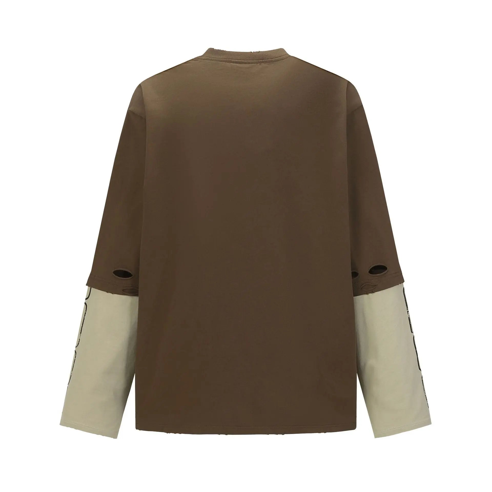 Color blocked fake two-piece hoodie Markonline