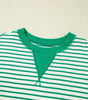 Bright Green Striped Exposed Seam Patchwork Loose Pullover Top Markonline