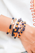 Russet Orange 7pcs Game Day Football Stackable Bracelet Set Dear-Lover Dropshipping