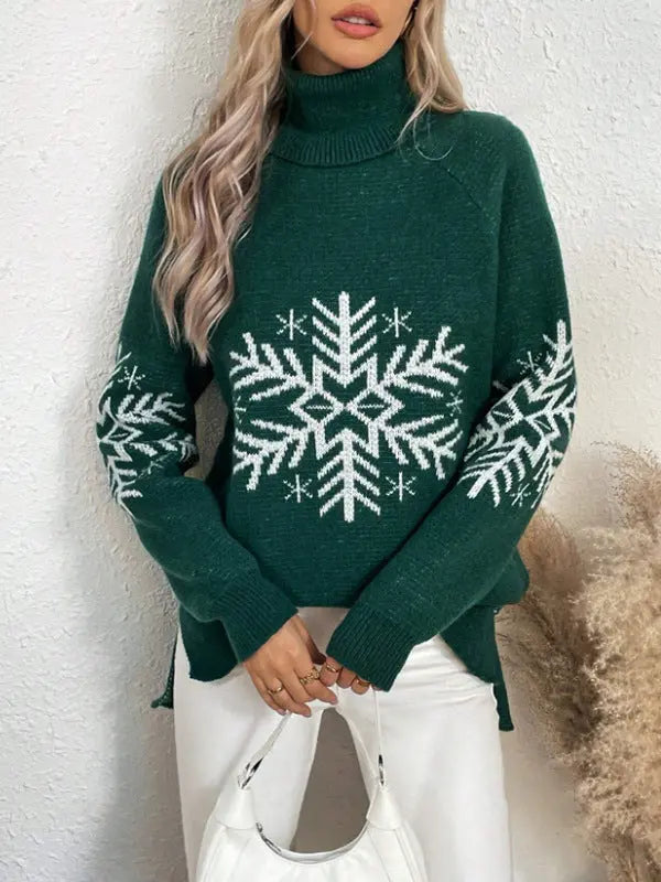 High Collar Christmas Sweaters Women's Clothing Markonline