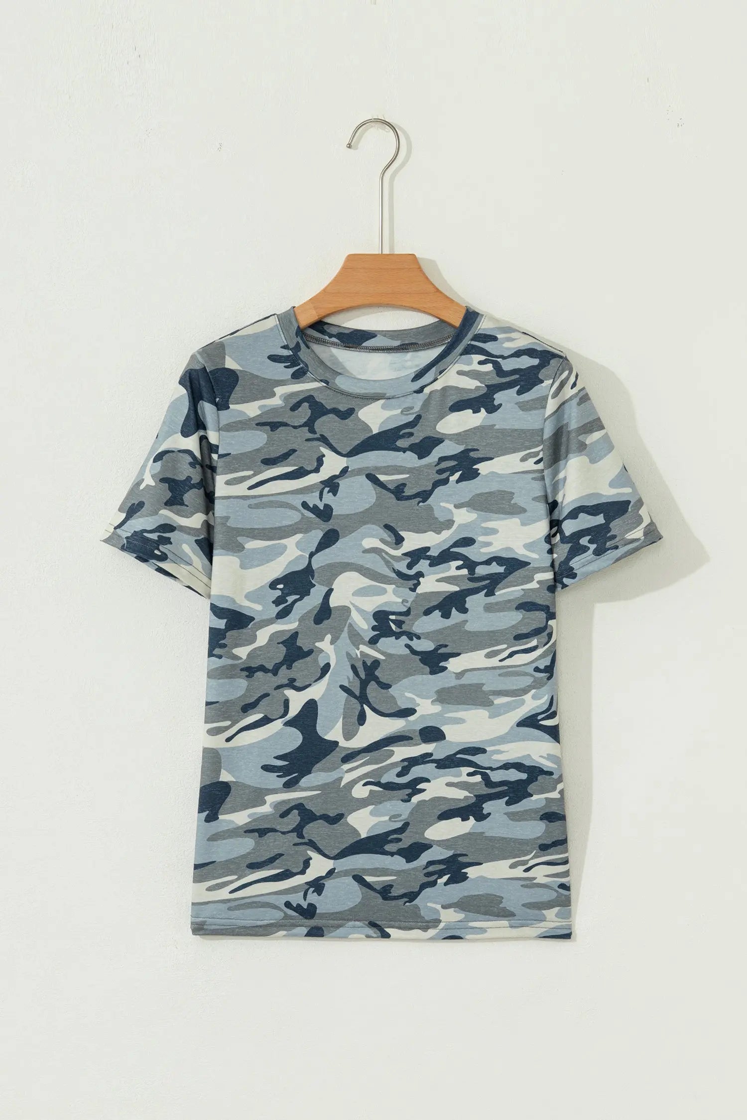 Green Camouflage Print Crew Neck T Shirt Markonline