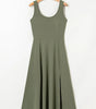Four Leaf Clover Sleeveless Scoop Neck Flared Split Midi Dress Markonline
