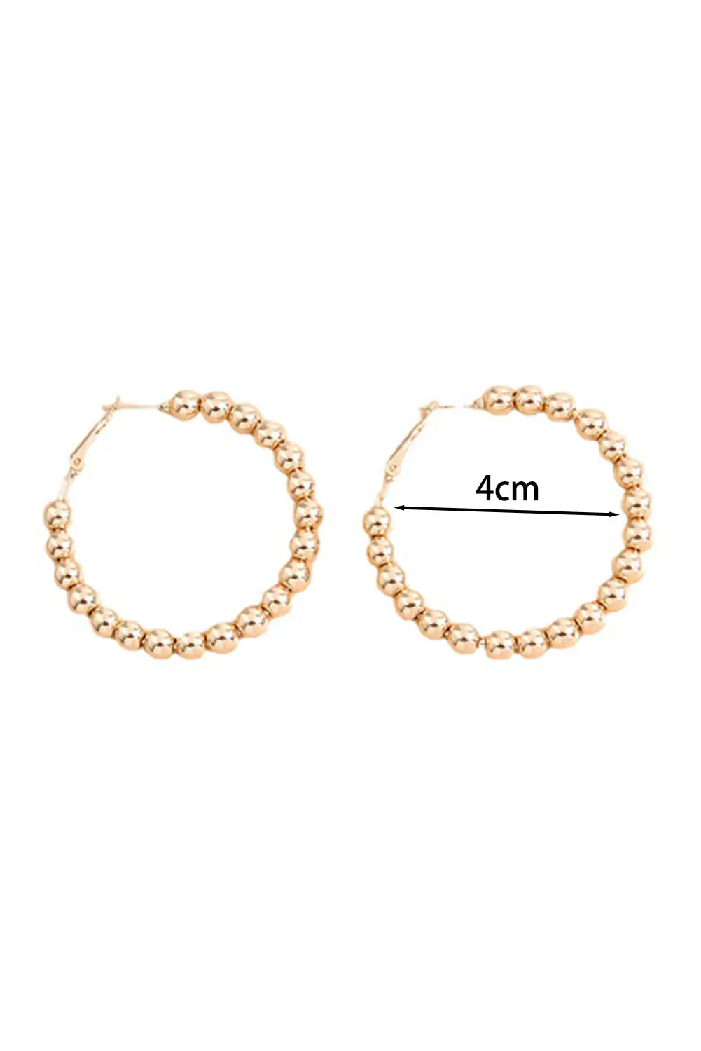 Gold Plated Beads Alloy Hoop Earrings Dear-Lover Dropshipping