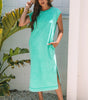 Clearly Aqua Mineral Wash Pocketed T-shirt Long Dress Markonline