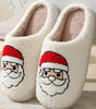 White Christmas Santa Clause Graphic Plush Slippers Dear-Lover Dropshipping