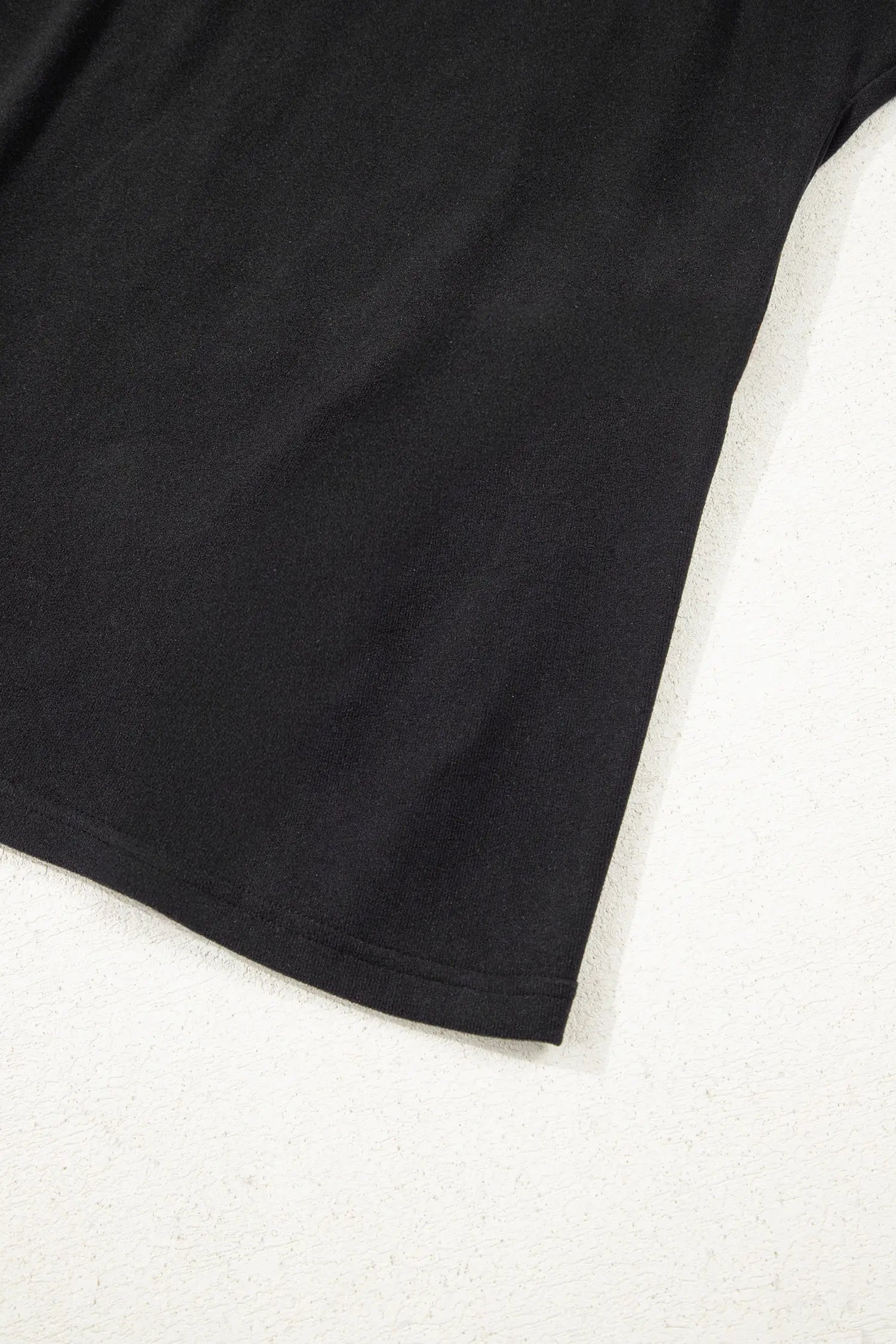 Black Solid Color Bow Textured Patchwork Long Sleeve Tee Dear-Lover Dropshipping