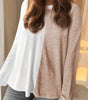 Khaki Colorblock Long Sleeve Crew Neck Top Dear-Lover Dropshipping