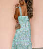Green Floral Lace Tied Strap Empire Waist Maxi Dress Markonline