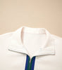 White Waffle Textured Contrast Polo Neck Zip up Jumper Dear-Lover Dropshipping