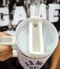 White GAME DAY Rhinestone Handle Large Tumbler 40oz Dear-Lover Dropshipping