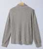 Gray Morn Ribbed High Neck Knitted Pullover Top Markonline