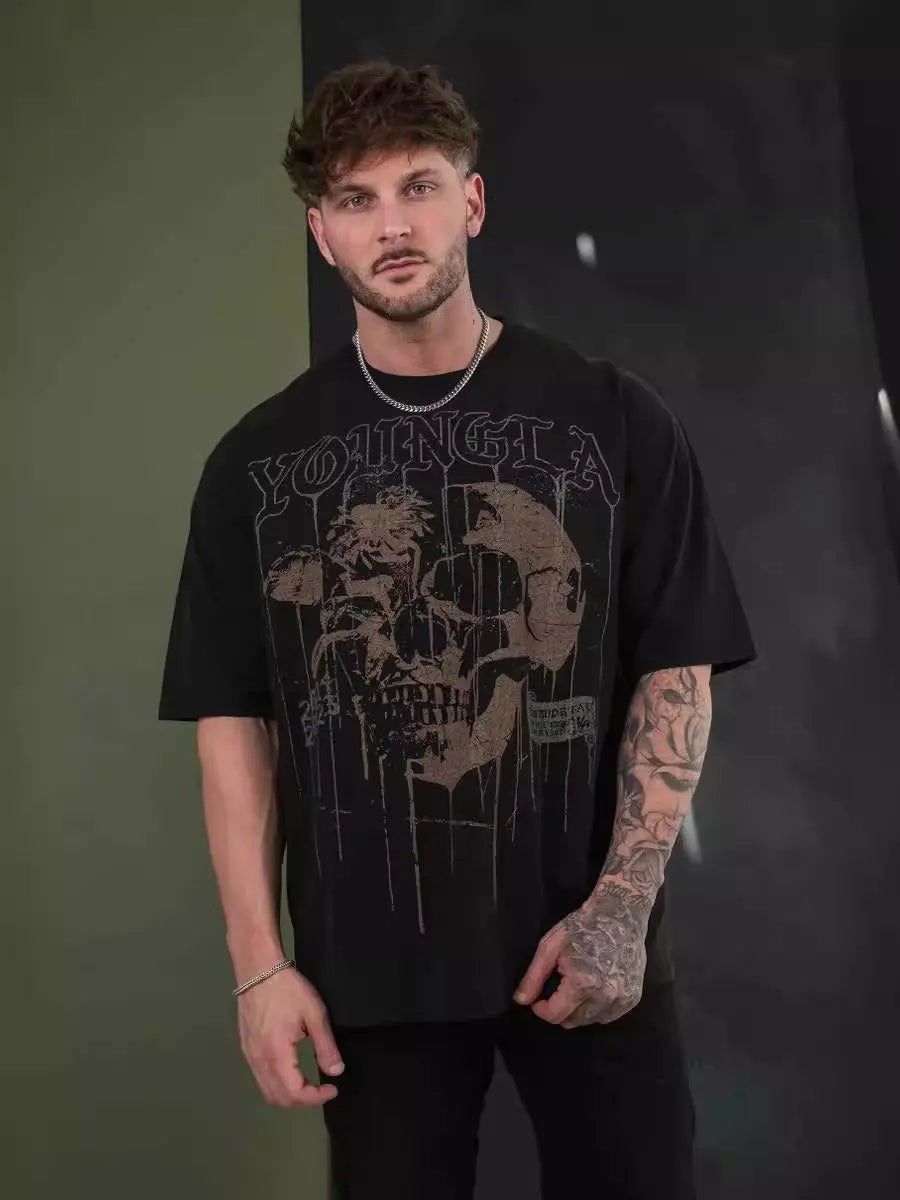 Summer American Skull Short Sleeve Loose T-shirt for Men Markonline